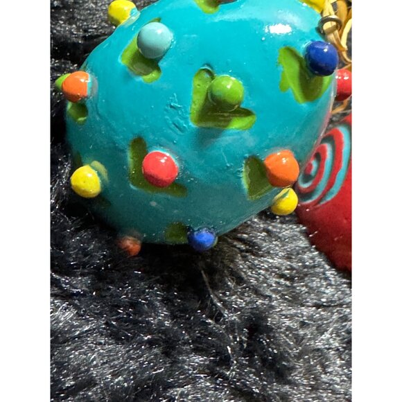Colorful Ceramic Hanging Decorative Eggs Easter Tree Red And Blue - Picture 6 of 8